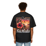 NeiMala Heavy Oversized Tee - Vibrant Floral Sunset Design