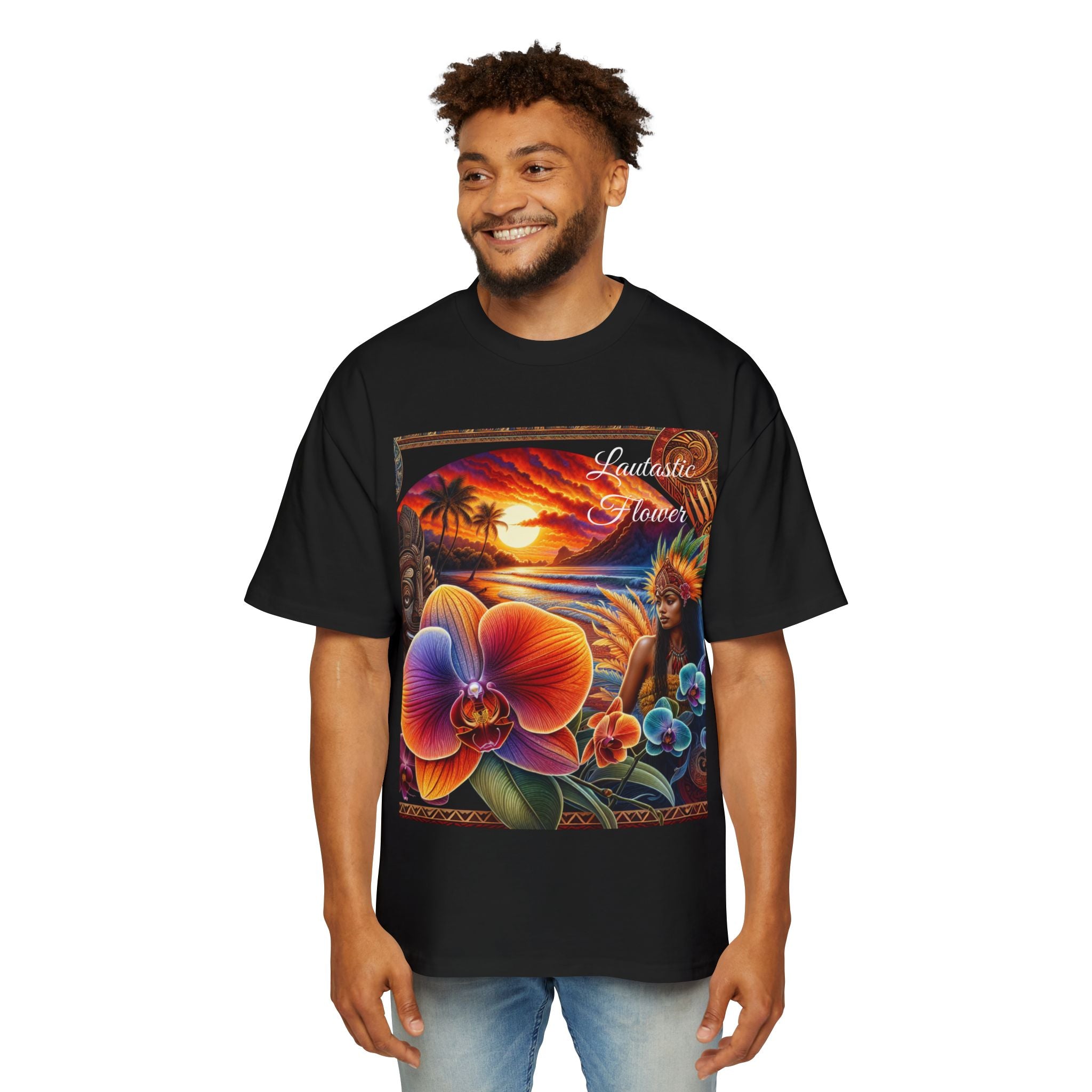Lautastic Tee - Heavy Oversized T-Shirt with Orchid Design