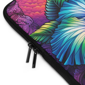 Laptop Sleeve Tropical Blue Hibiscus Sunset