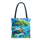 Colorful Ocean Turtle Tote Bag - Eco-Friendly Beach Bag for Nature Lovers