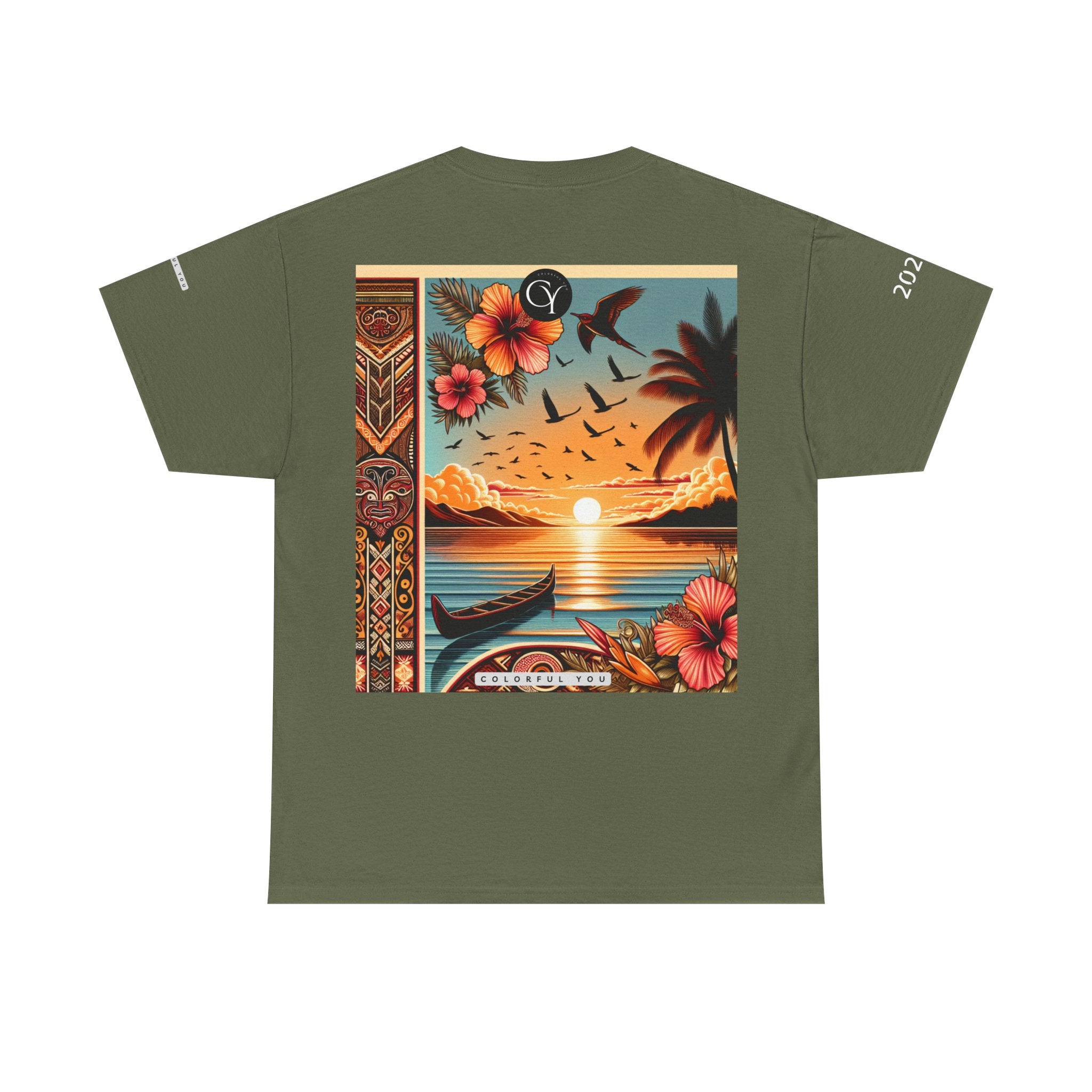 Tropical Vibes Tee, Relaxed Summer Shirt, Beach Wear, Unisex Cotton Tee, Nature Lover Gift, Vacation Outfit