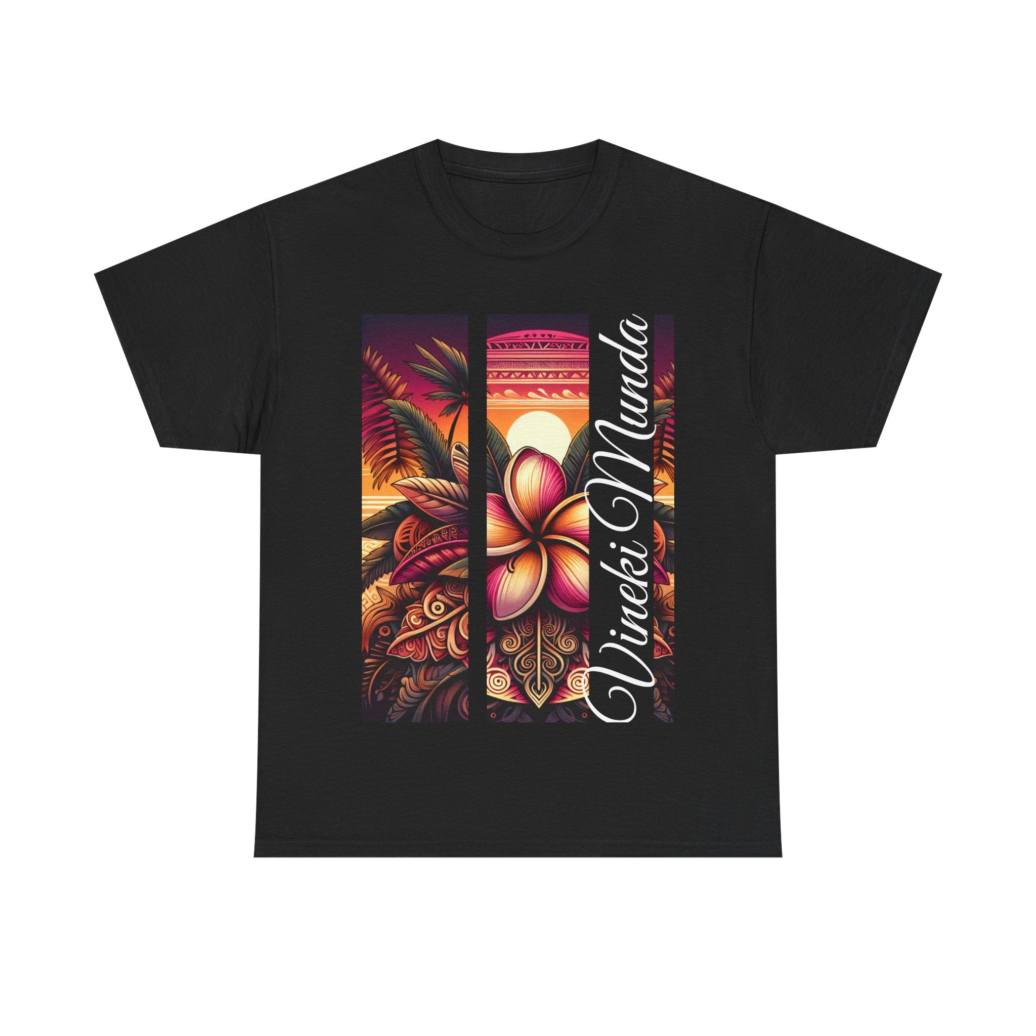 Vineki Munda Vibrant Floral Unisex Heavy Cotton Tee - 'Vineki Munda' Design