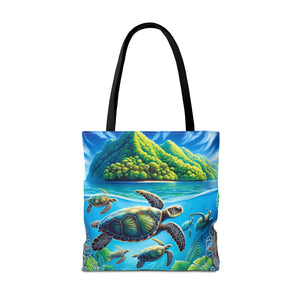 Colorful Ocean Turtle Tote Bag - Eco-Friendly Beach Bag for Nature Lovers