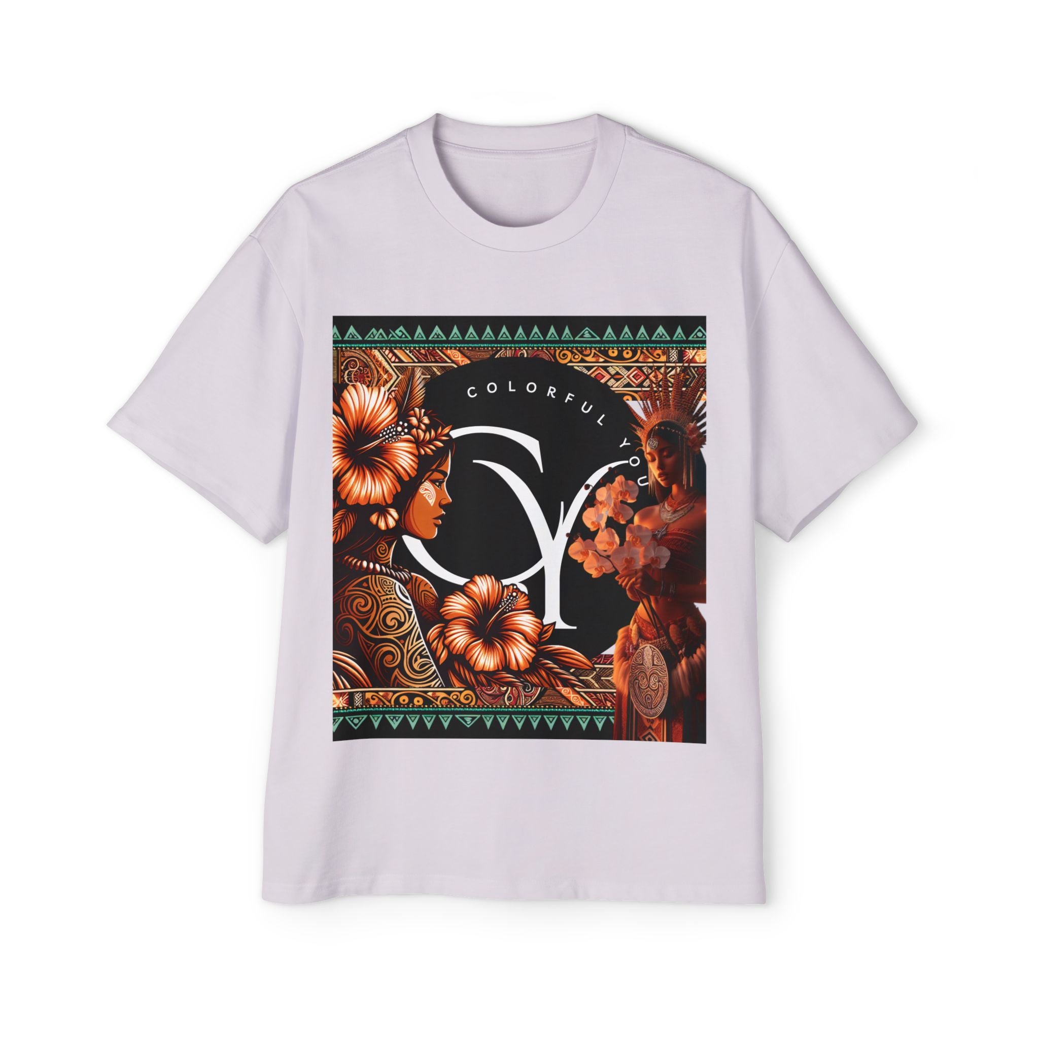 Colorful You Designer Front Tropical Sunset Graphic Tee - Relaxed Fit, Unisex, Bohemian Style, Beachwear, Travel Essentials
