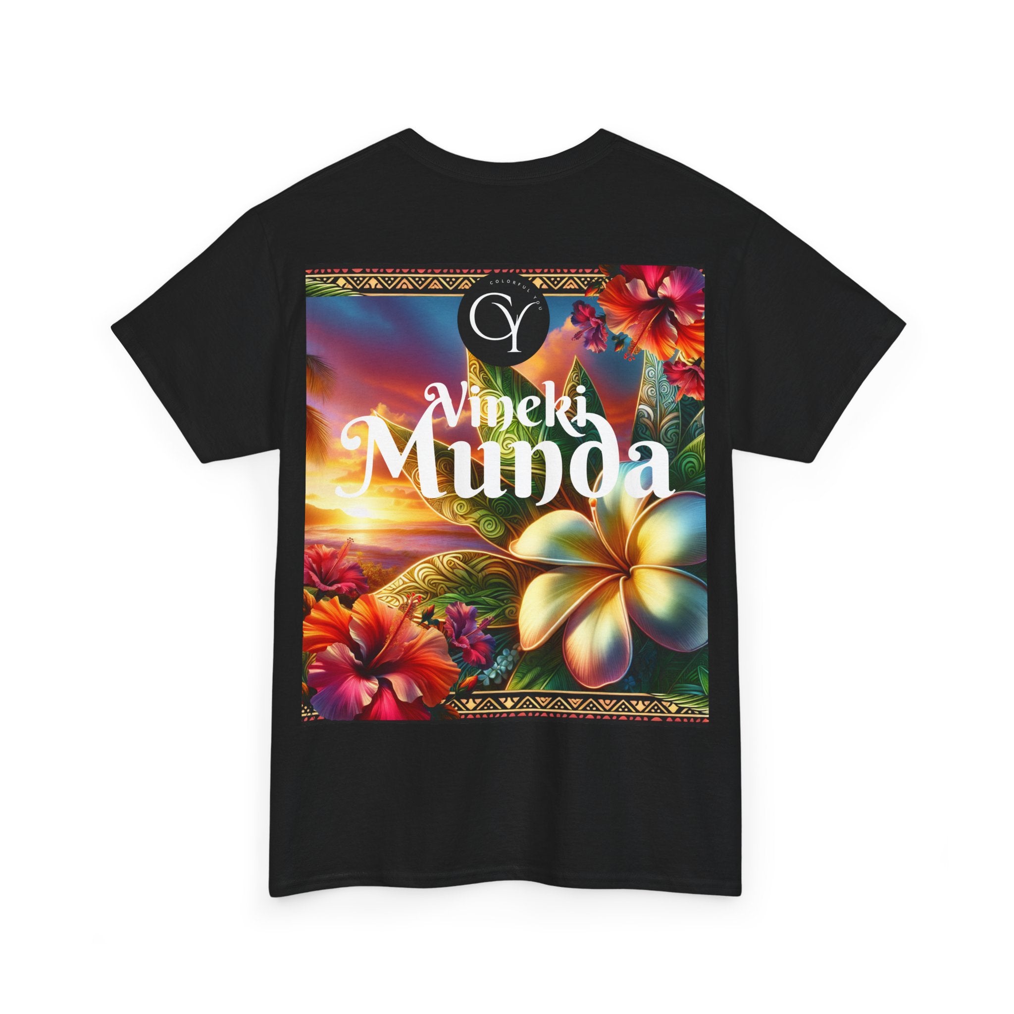 Vineki Munda Tropical Floral Unisex Heavy Cotton Tee
