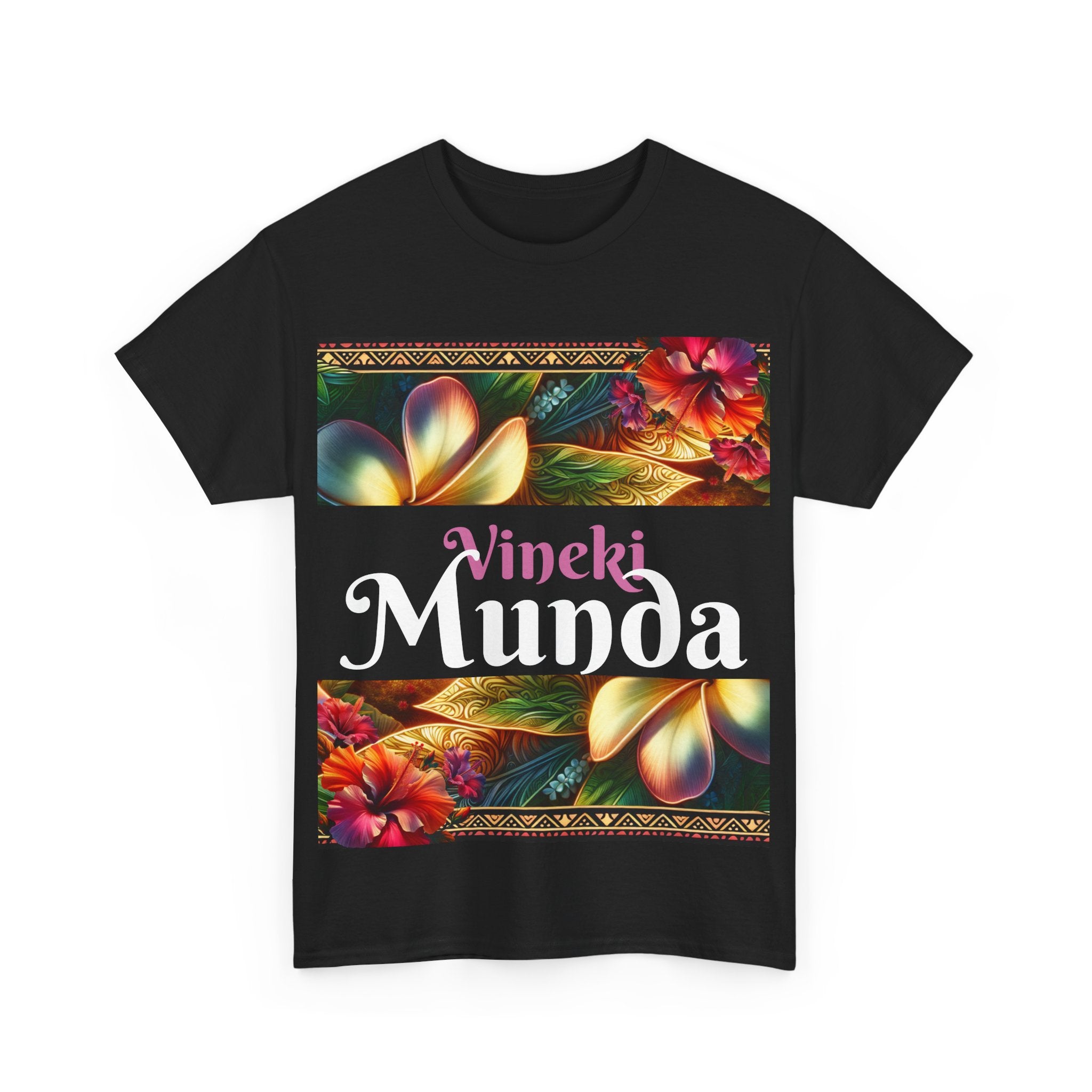 Vineki Munda Tropical Floral Unisex Heavy Cotton Tee