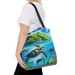 Colorful Ocean Turtle Tote Bag - Eco-Friendly Beach Bag for Nature Lovers