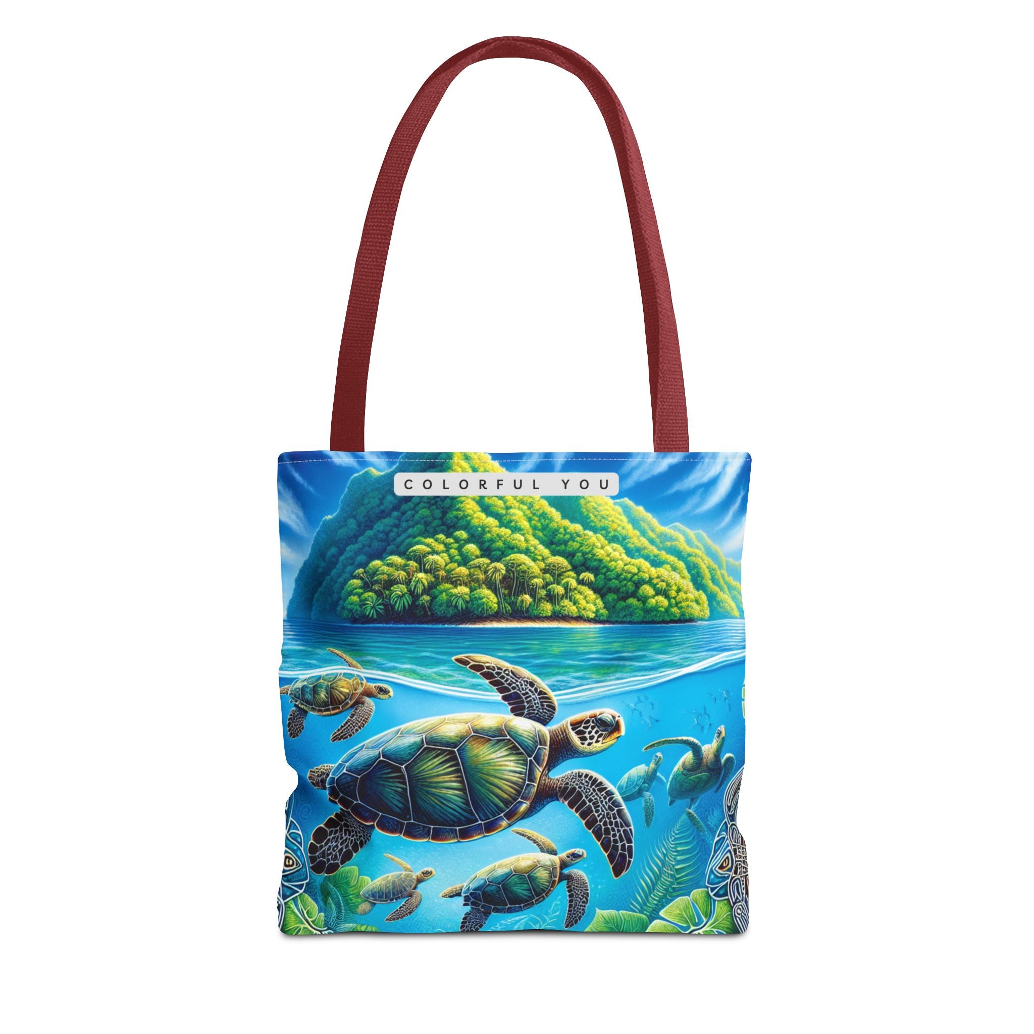 Colorful Ocean Turtle Tote Bag - Eco-Friendly Beach Bag for Nature Lovers