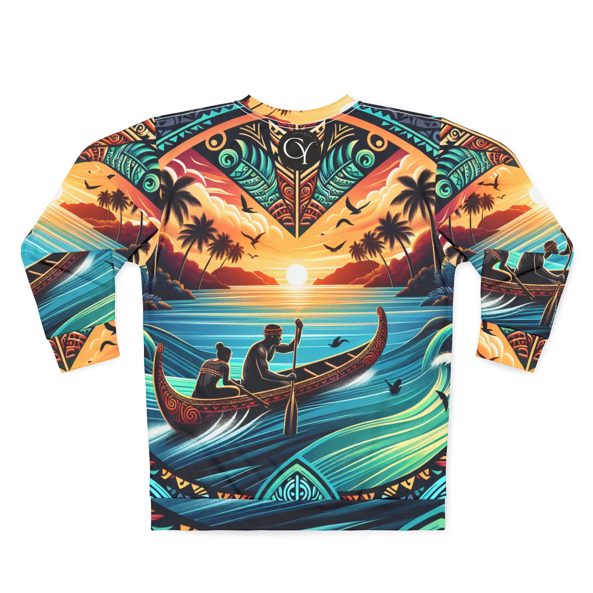 Tropical Sunset Unisex Sweatshirt - Island Vibes Design for Relaxation and Adventure