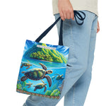 Colorful Ocean Turtle Tote Bag - Eco-Friendly Beach Bag for Nature Lovers