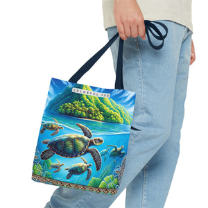 Colorful Ocean Turtle Tote Bag - Eco-Friendly Beach Bag for Nature Lovers