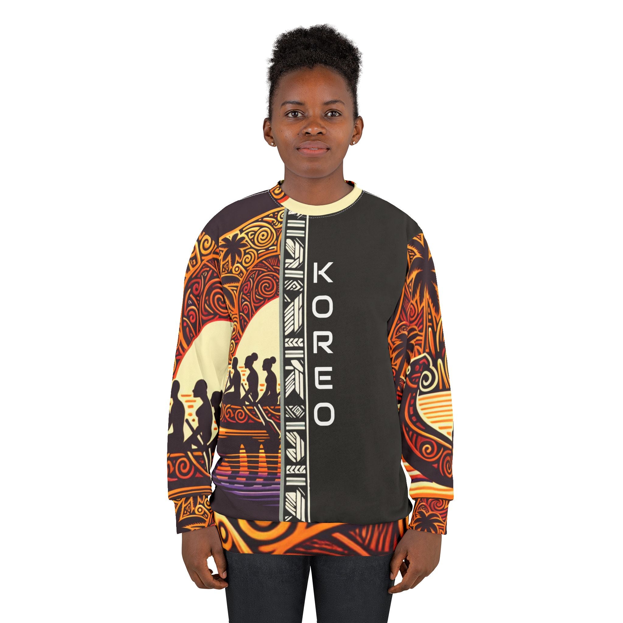 Koreo Unisex Sweatshirt - Vibrant Polynesian Art Design