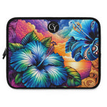 Laptop Sleeve Tropical Blue Hibiscus Sunset