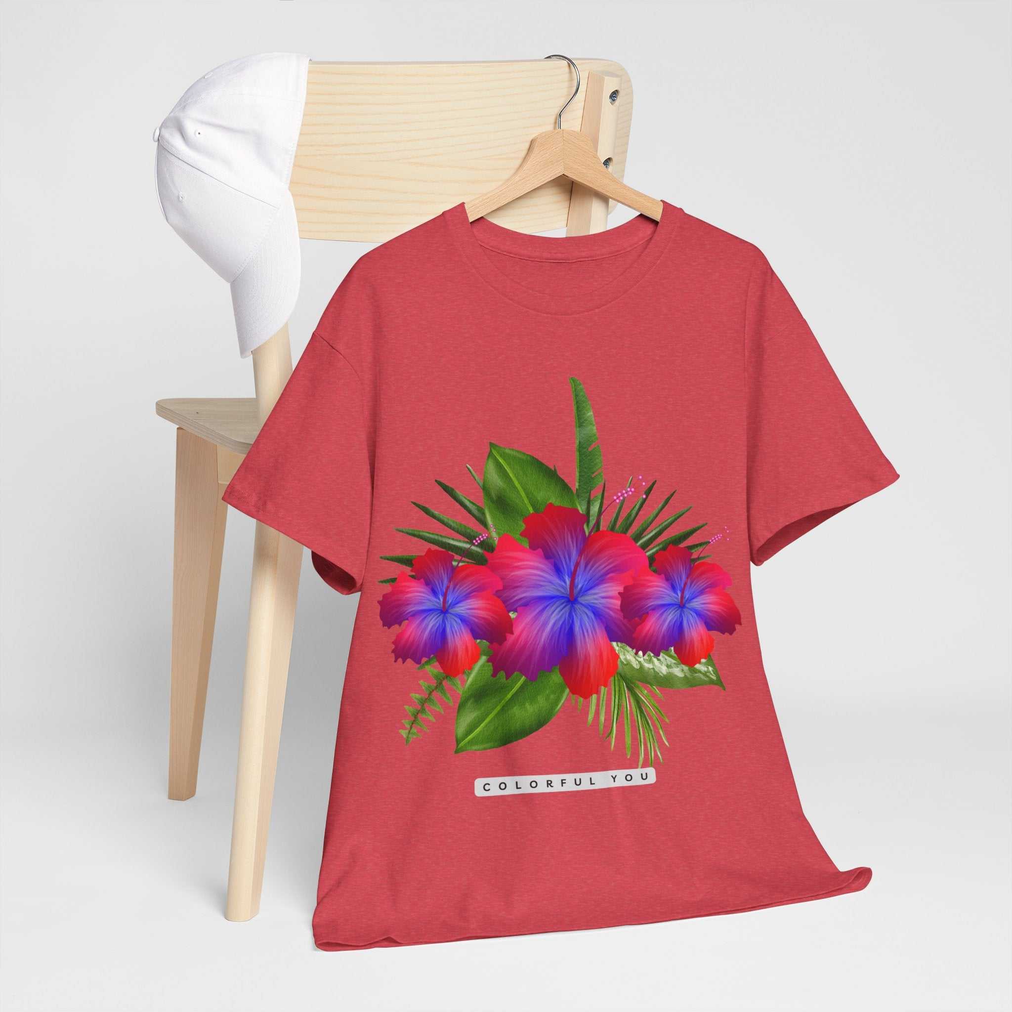 Unisex Heavy Cotton Hibiscus Tee – Classic Fit, Soft & Durable Fabric.