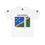 Solomon Islands Unisex Heavy Cotton Tee featuring Flag Design, Casual Wear, Gift for Him/Her, Perfect for Celebrations, Everyday Comfort