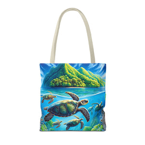 Colorful Ocean Turtle Tote Bag - Eco-Friendly Beach Bag for Nature Lovers