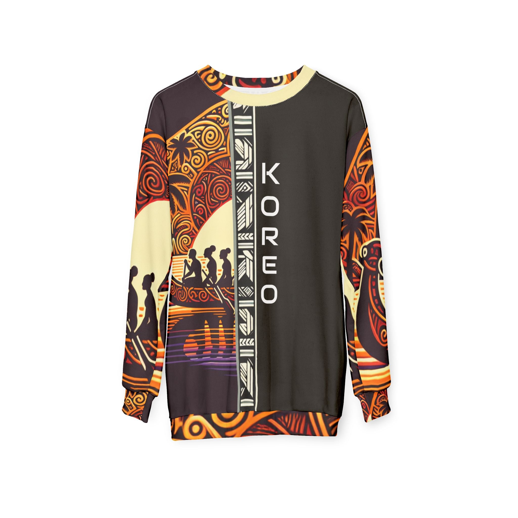 Koreo Unisex Sweatshirt - Vibrant Polynesian Art Design
