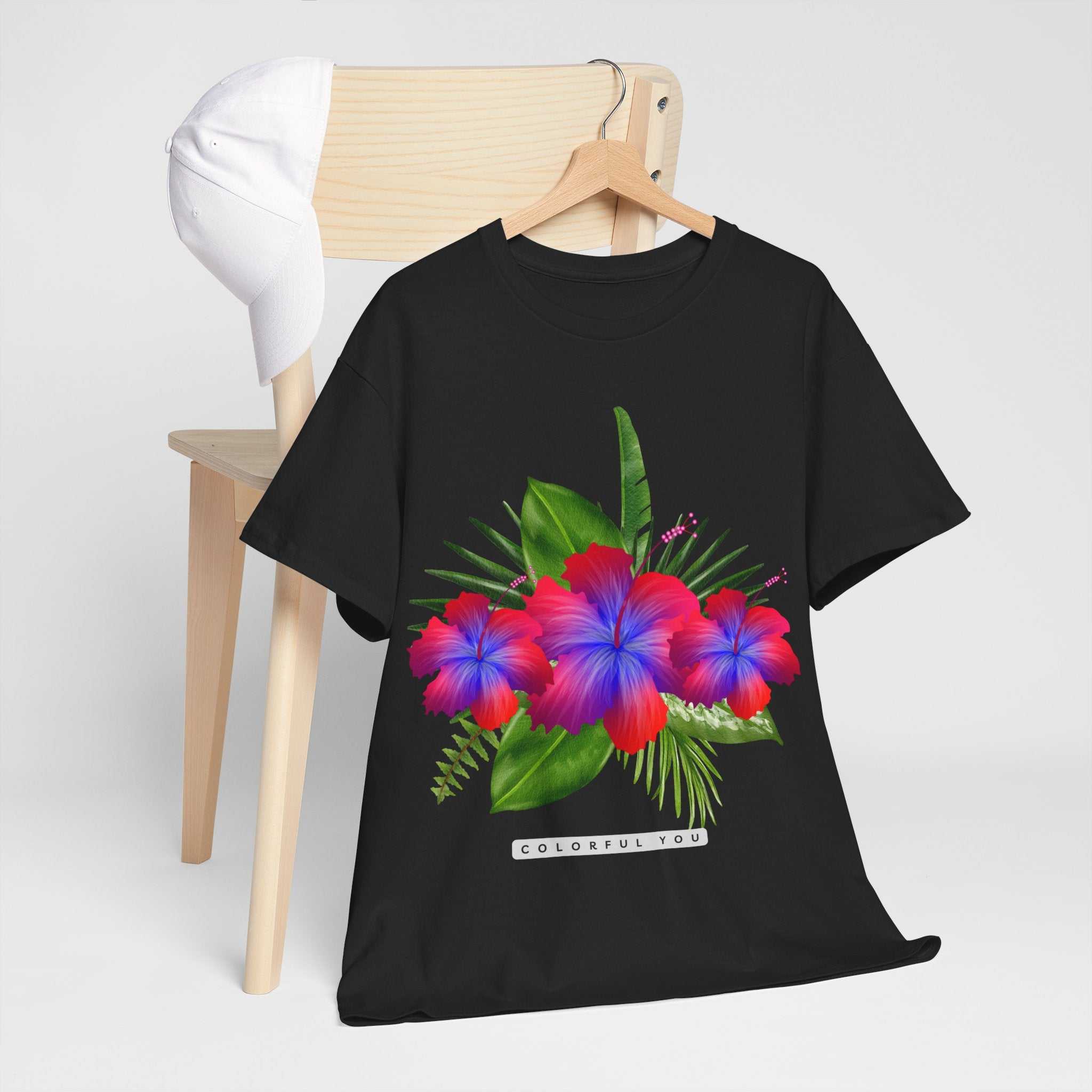 Unisex Heavy Cotton Hibiscus Tee – Classic Fit, Soft & Durable Fabric.