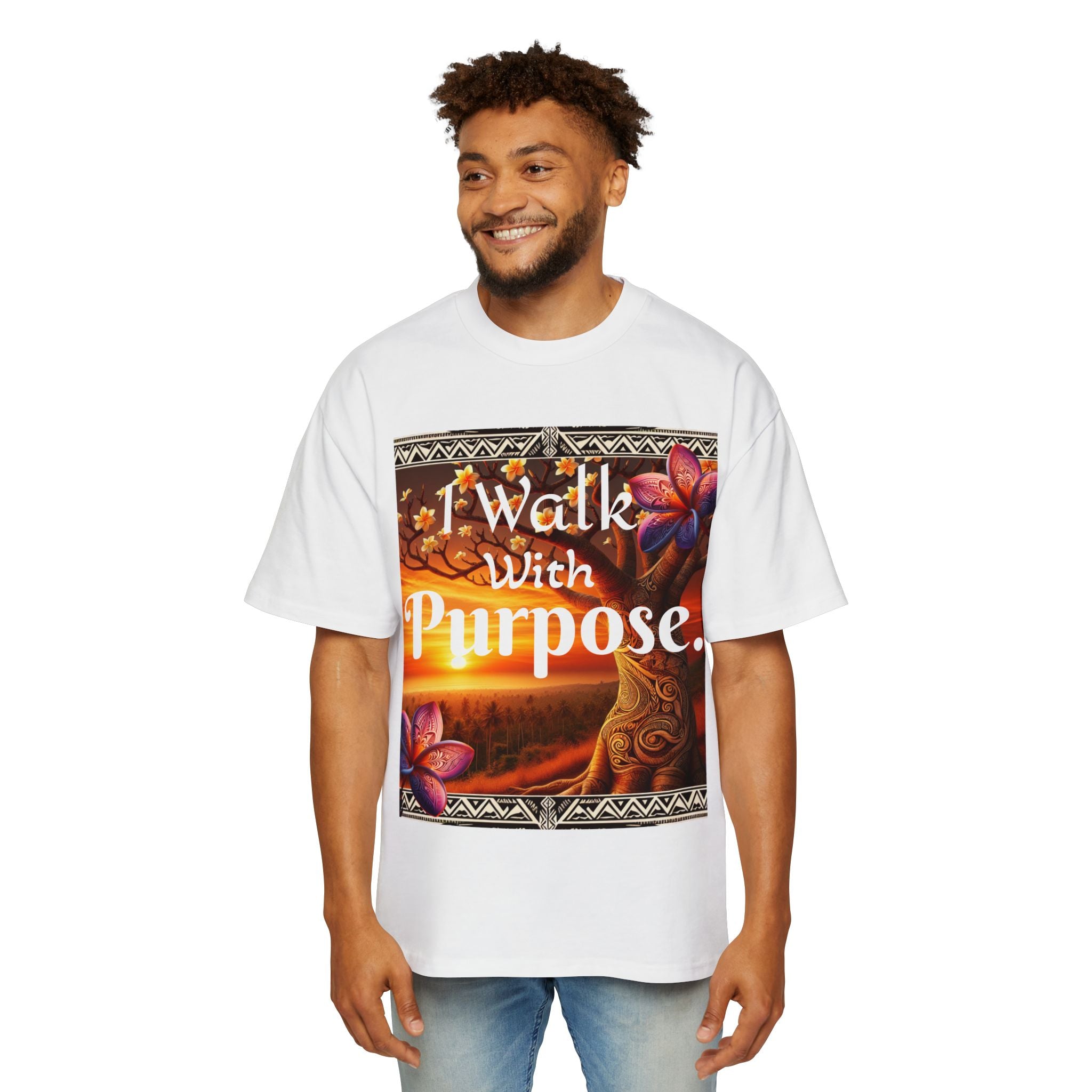 Inspirational Oversized Tee - "I Walk With Purpose"