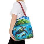 Colorful Ocean Turtle Tote Bag - Eco-Friendly Beach Bag for Nature Lovers