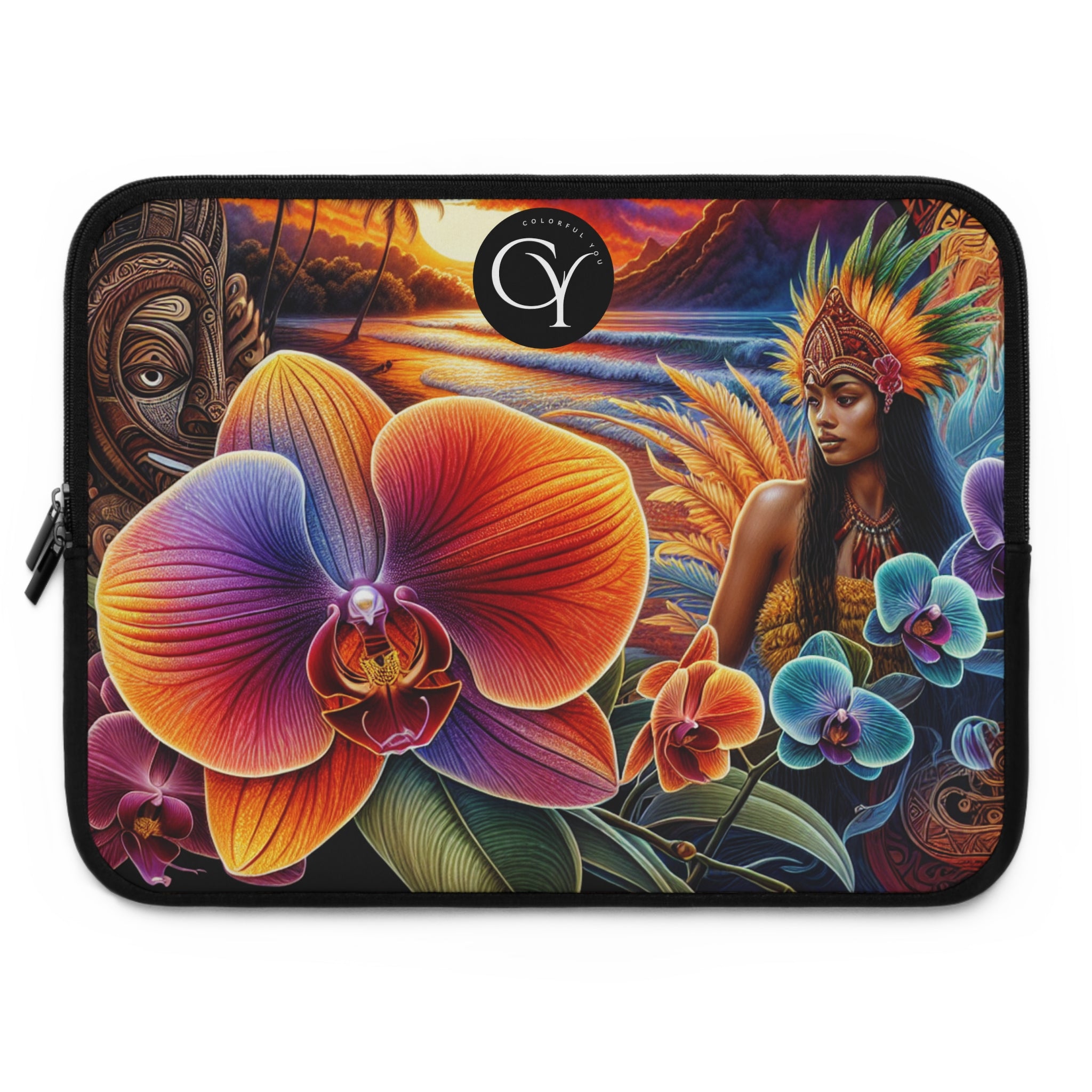 Vibrant Floral Laptop Sleeve - Ethnic Artwork Design