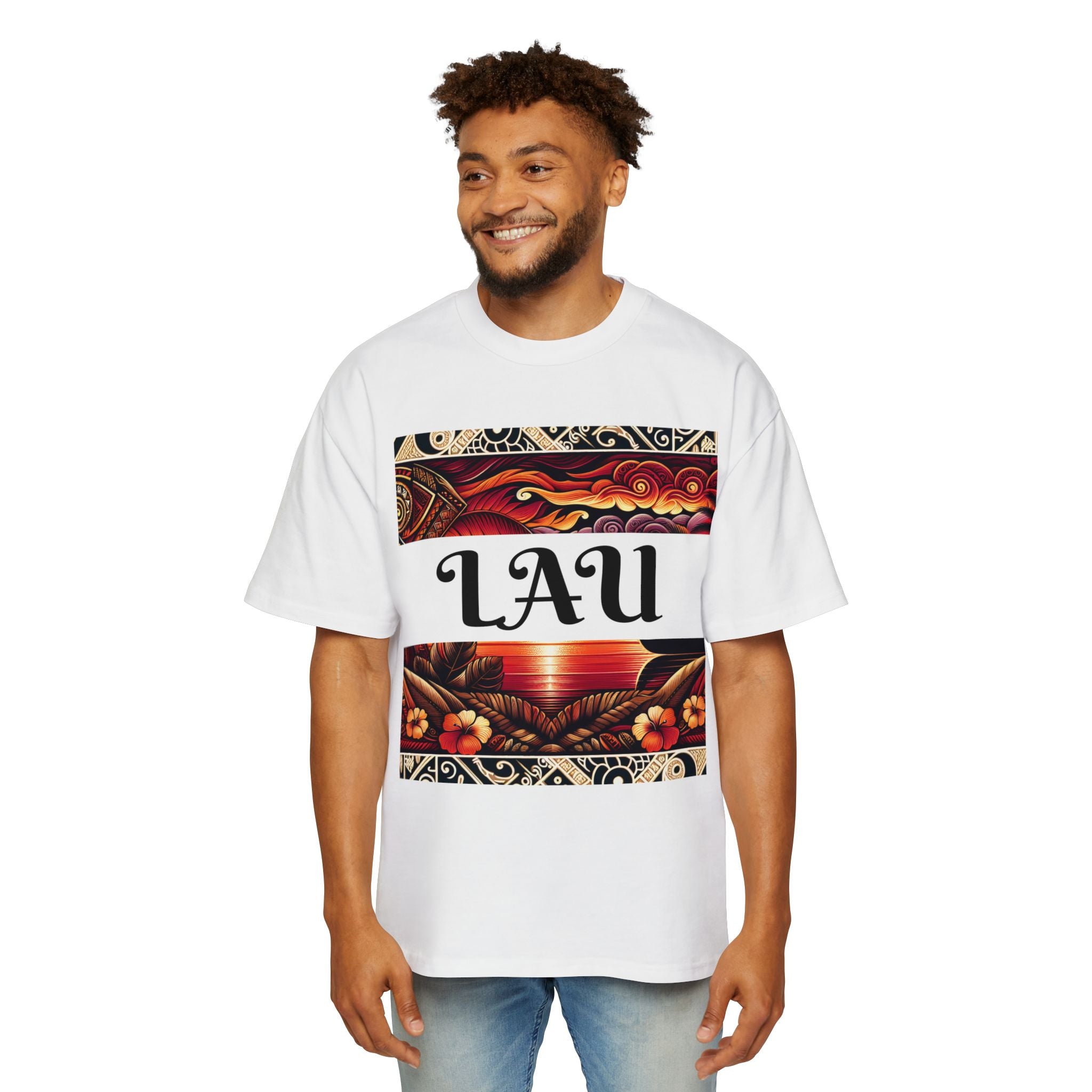 Lau Represent Sunset Heavy Oversized Tee - Perfect for Beach Lovers