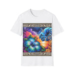 Tropical Blue Hibiscus Paradise Unisex Softstyle T-Shirt - Vibrant Floral Artwork