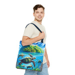Colorful Ocean Turtle Tote Bag - Eco-Friendly Beach Bag for Nature Lovers