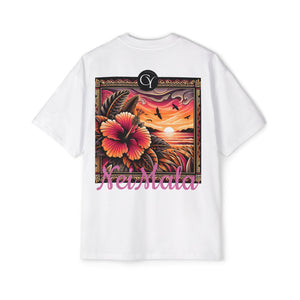 NeiMala Heavy Oversized Tee - Vibrant Floral Sunset Design