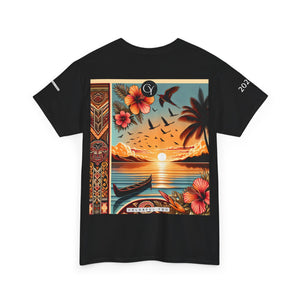 Tropical Vibes Tee, Relaxed Summer Shirt, Beach Wear, Unisex Cotton Tee, Nature Lover Gift, Vacation Outfit