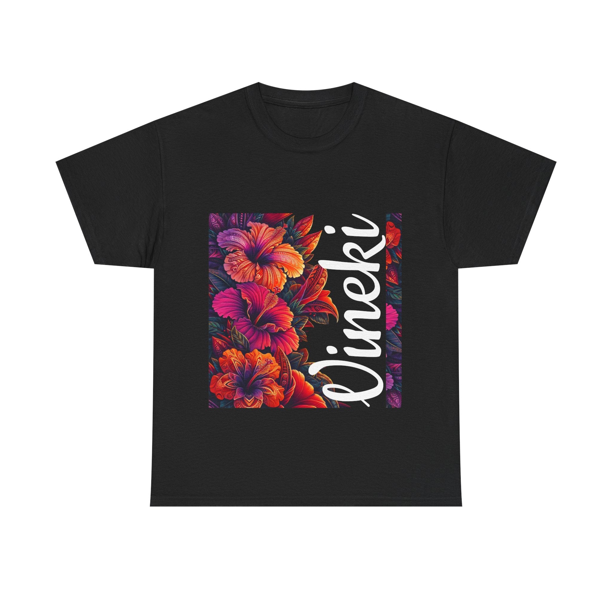 Vineki Vibrant Floral Unisex Heavy Cotton Tee - 'Wineki Munda' Design for Nature Lovers