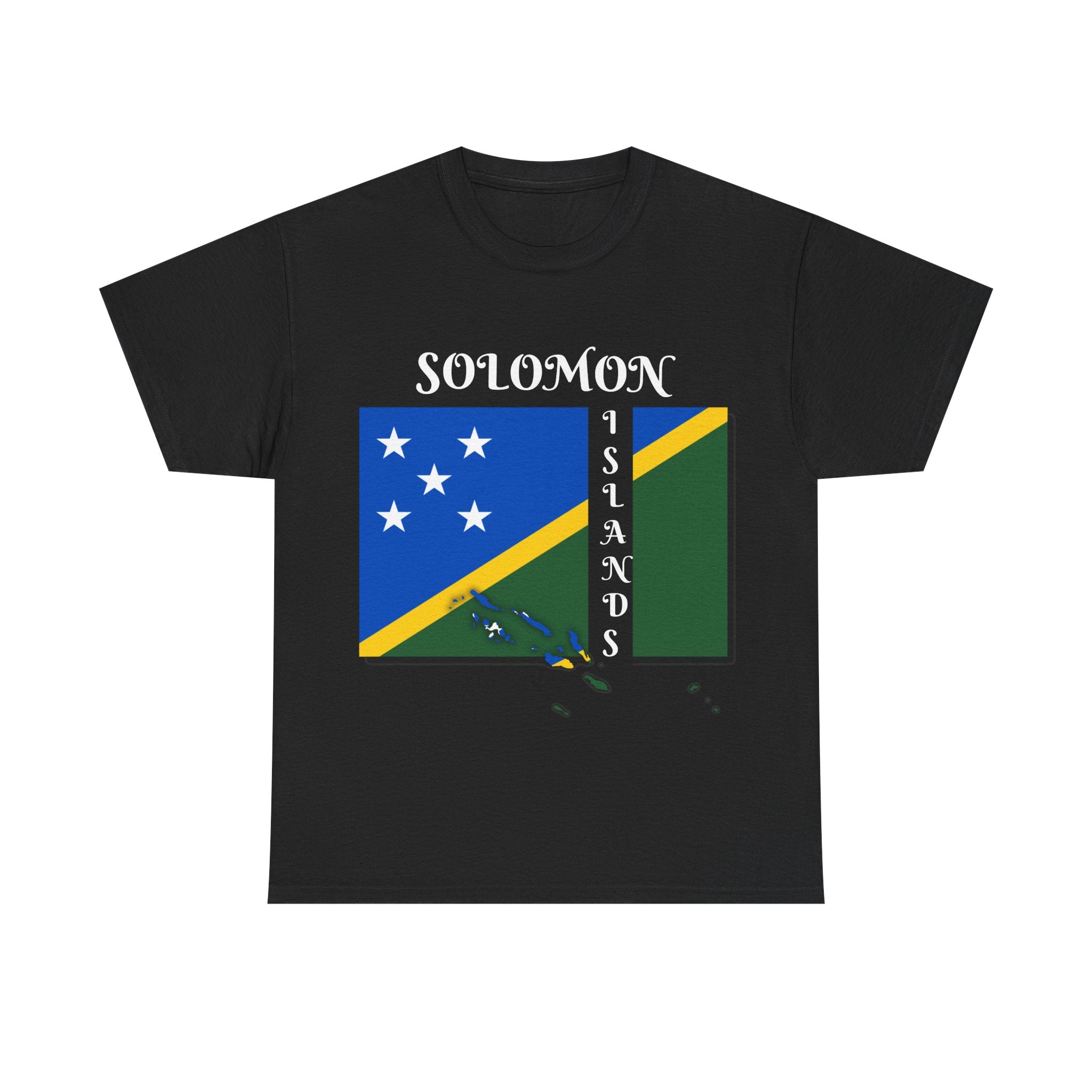 Solomon Islands Unisex Heavy Cotton Tee featuring Flag Design, Casual Wear, Gift for Him/Her, Perfect for Celebrations, Everyday Comfort