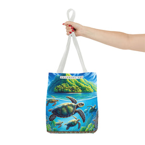 Colorful Ocean Turtle Tote Bag - Eco-Friendly Beach Bag for Nature Lovers