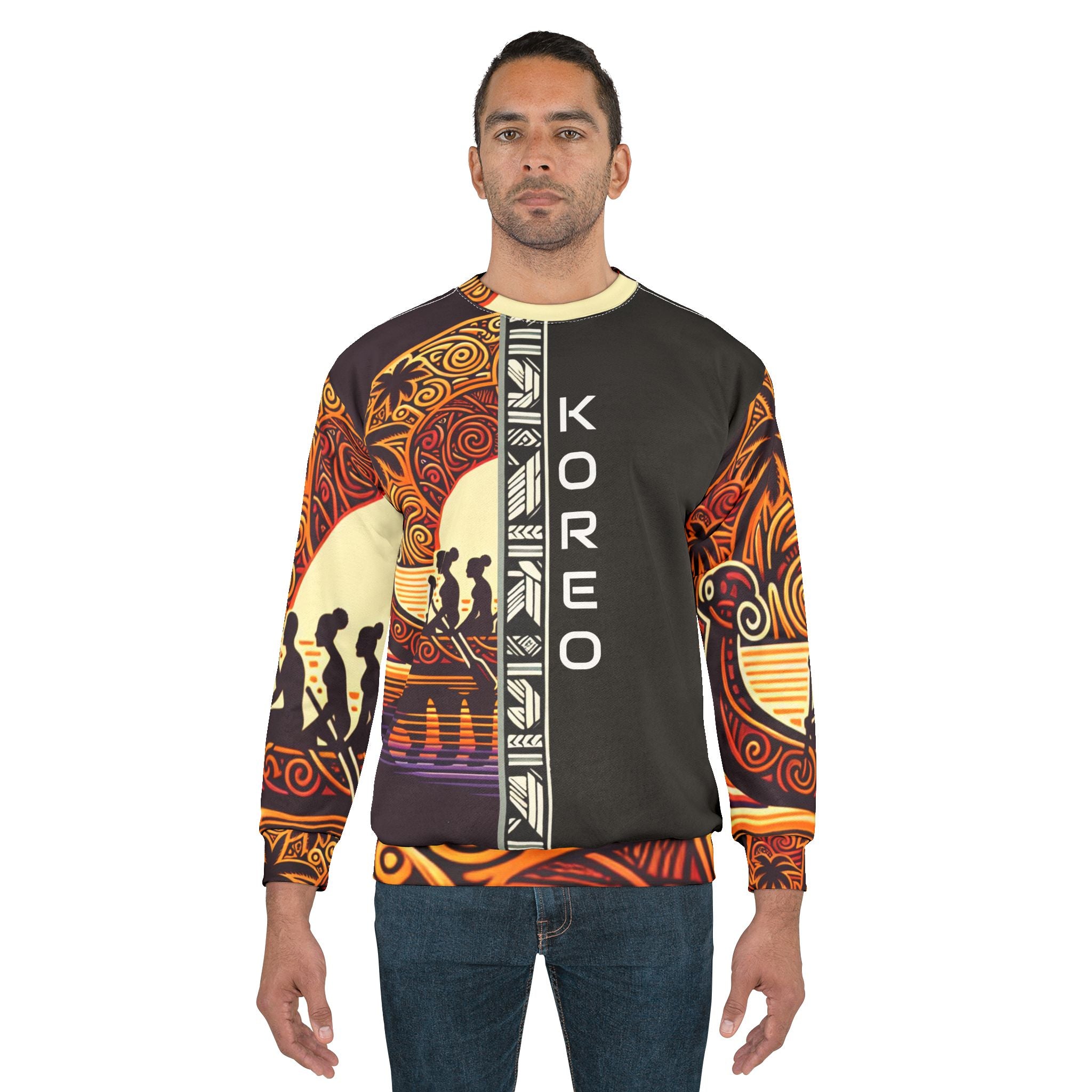Koreo Unisex Sweatshirt - Vibrant Polynesian Art Design