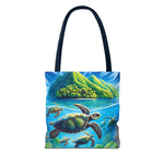 Colorful Ocean Turtle Tote Bag - Eco-Friendly Beach Bag for Nature Lovers