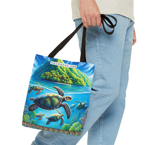 Colorful Ocean Turtle Tote Bag - Eco-Friendly Beach Bag for Nature Lovers