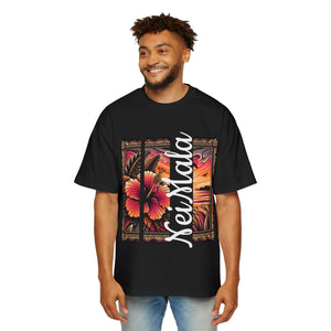 NeiMala Heavy Oversized Tee - Vibrant Floral Sunset Design