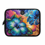Laptop Sleeve Tropical Blue Hibiscus Sunset