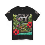 C.Y Designer Tropical Floral Unisex Heavy Cotton Tee - Perfect for Summer Vibes