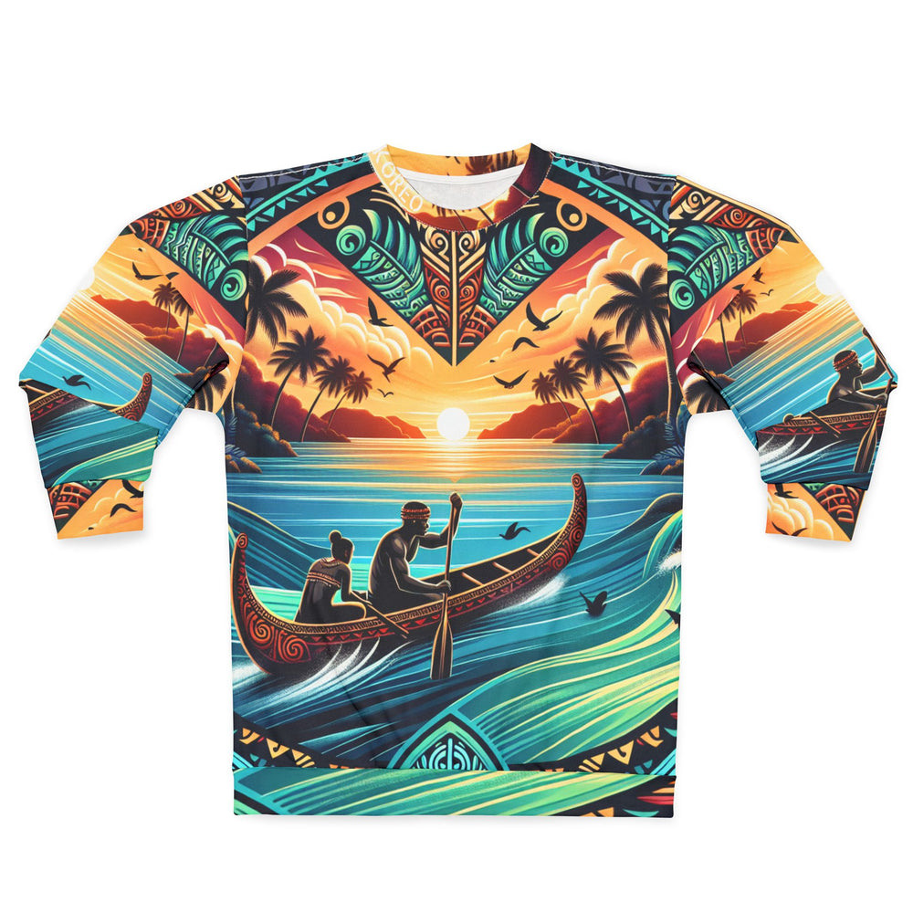 Tropical Sunset Unisex Sweatshirt - Island Vibes Design for Relaxation and Adventure
