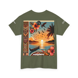 Tropical Vibes Tee, Relaxed Summer Shirt, Beach Wear, Unisex Cotton Tee, Nature Lover Gift, Vacation Outfit