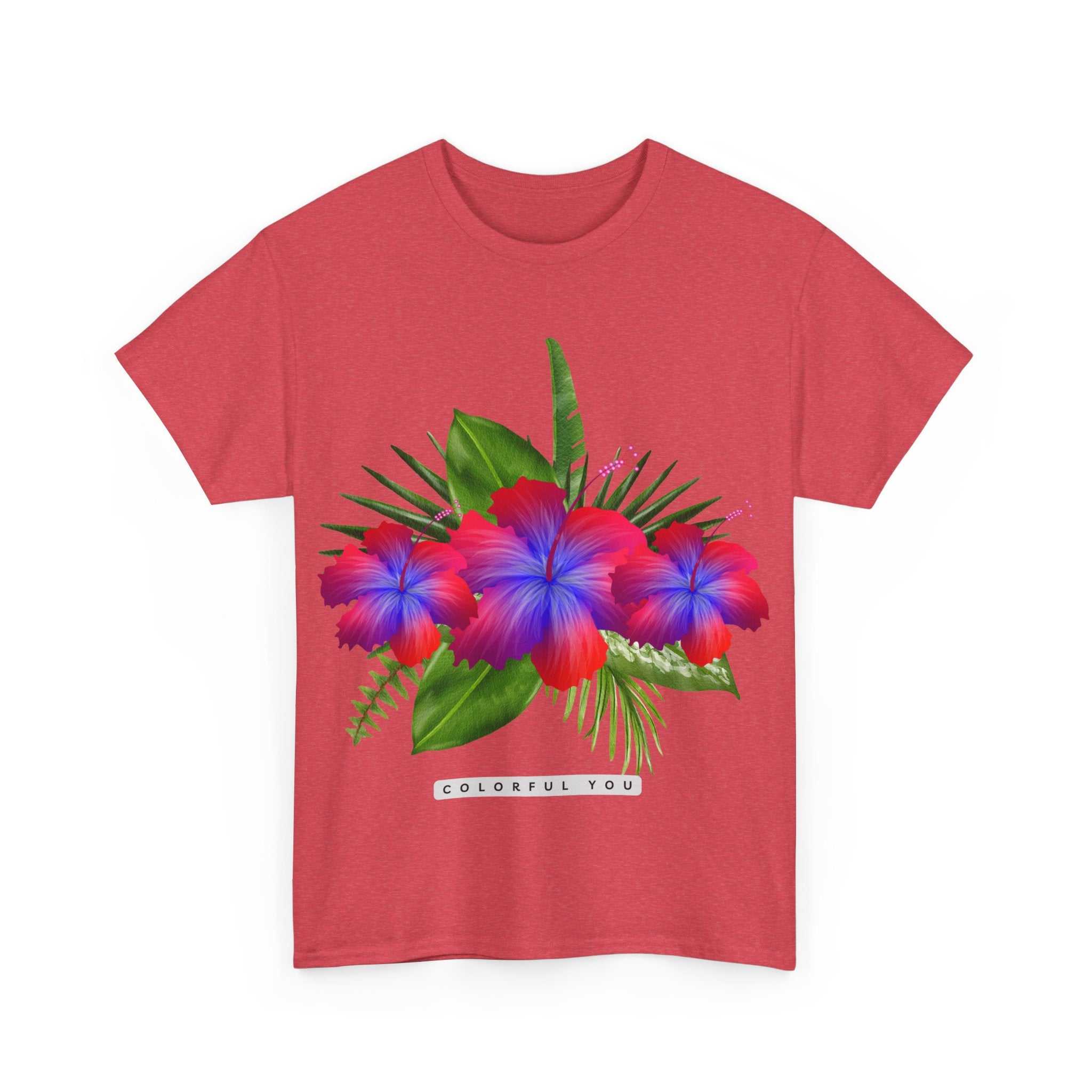 Unisex Heavy Cotton Hibiscus Tee – Classic Fit, Soft & Durable Fabric.