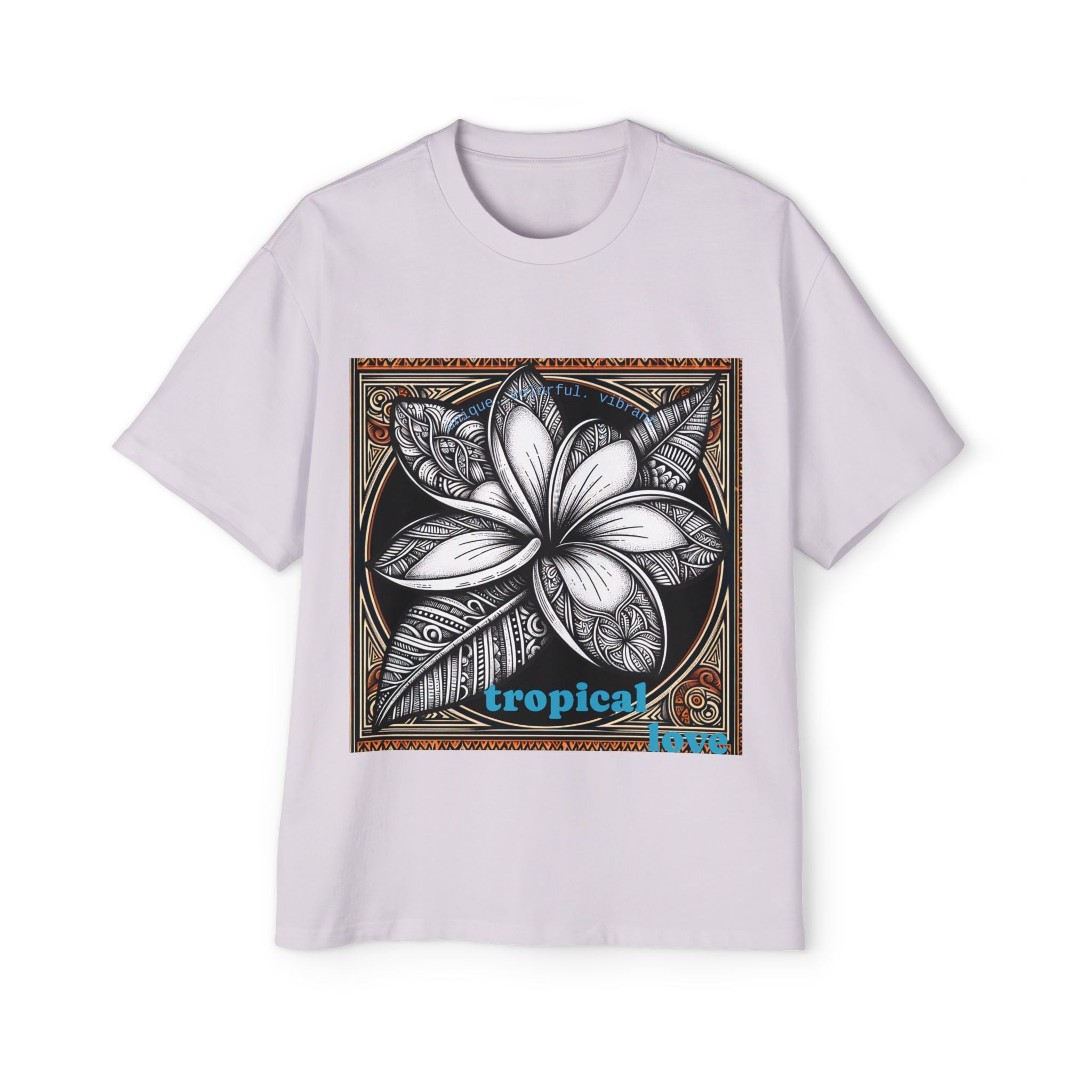 Tropical Love Oversized Premium Heavy Cotton Tee, Relaxed Fit T-Shirt, Gift for Him, Summer Style, Casual Wear, Unique Art Design