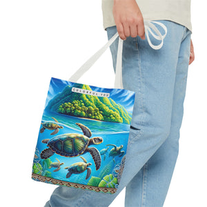 Colorful Ocean Turtle Tote Bag - Eco-Friendly Beach Bag for Nature Lovers