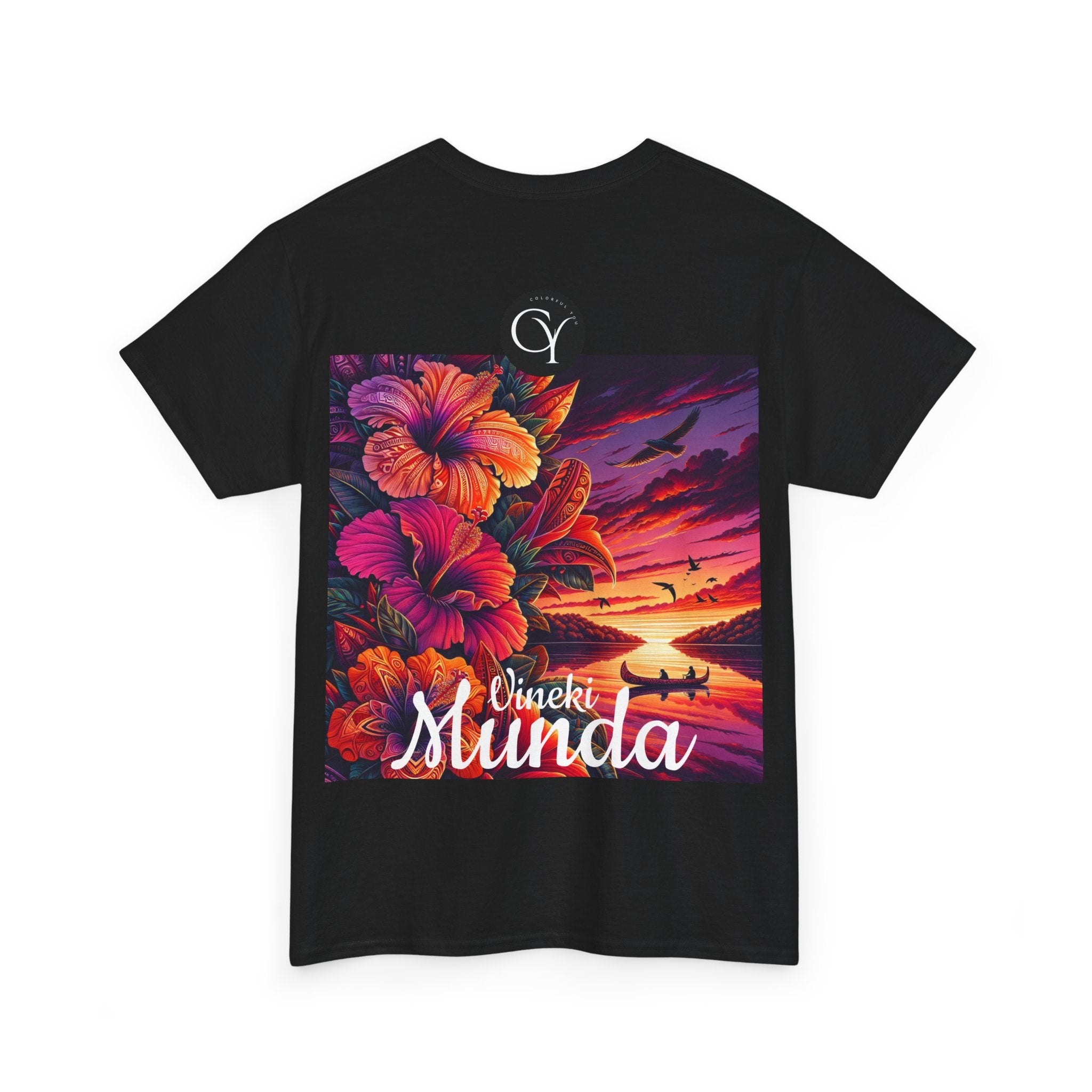 Vineki Vibrant Floral Unisex Heavy Cotton Tee - 'Wineki Munda' Design for Nature Lovers