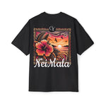 NeiMala Heavy Oversized Tee - Vibrant Floral Sunset Design