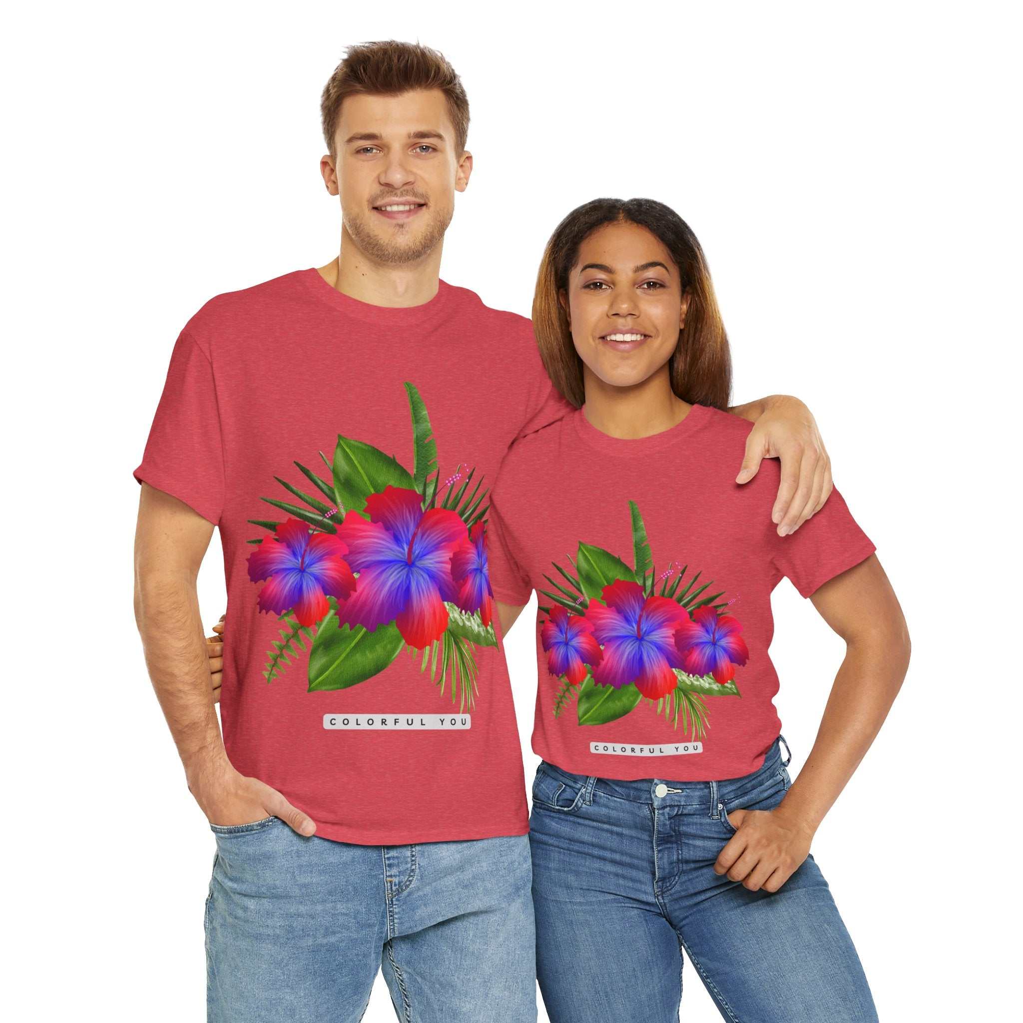 Unisex Heavy Cotton Hibiscus Tee – Classic Fit, Soft & Durable Fabric.