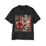 NeiMala Heavy Oversized Tee - Vibrant Floral Sunset Design