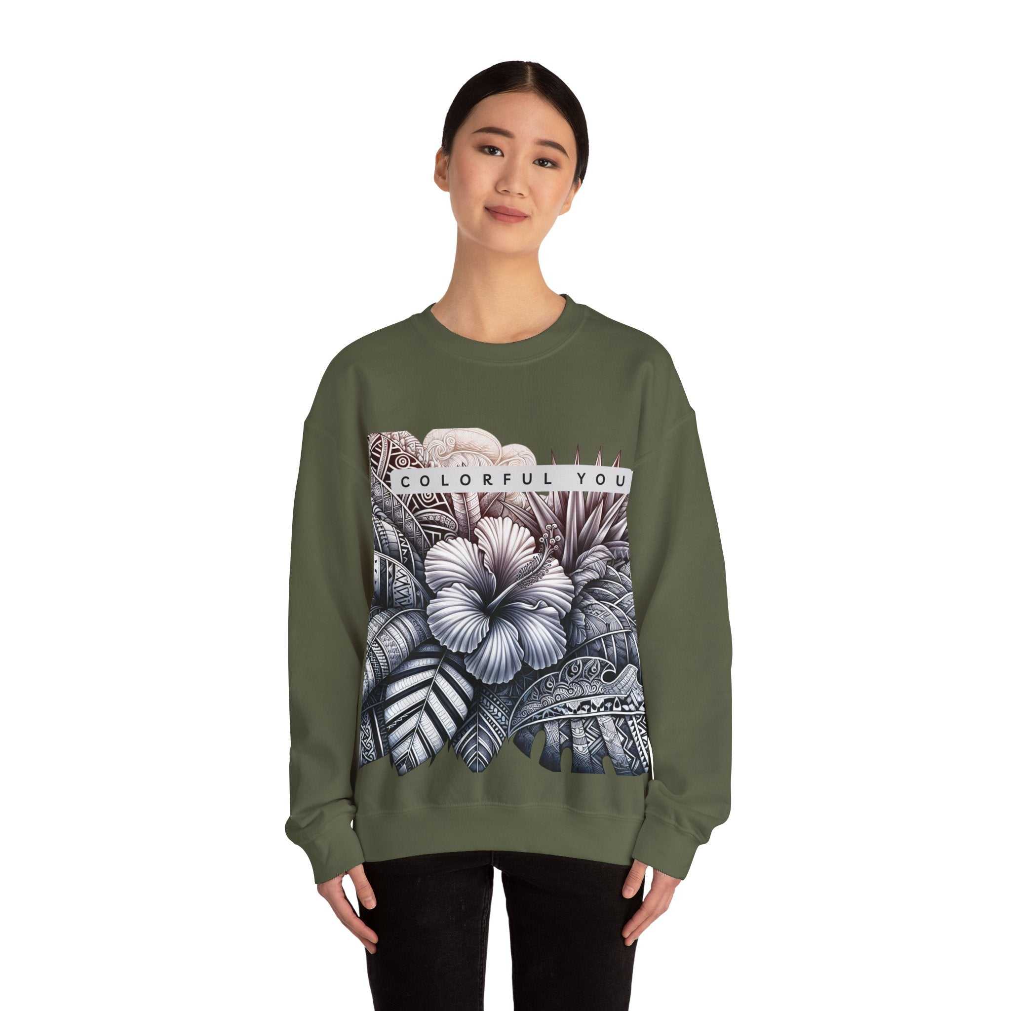 Tropical Vibes Crewneck Sweatshirt, Unisex Sweatshirt, Boho Sweatshirt, Beachwear, Floral Apparel