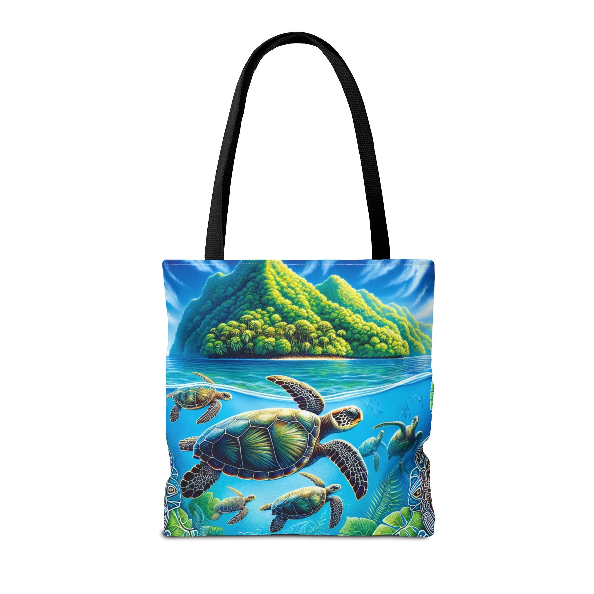 Colorful Ocean Turtle Tote Bag - Eco-Friendly Beach Bag for Nature Lovers